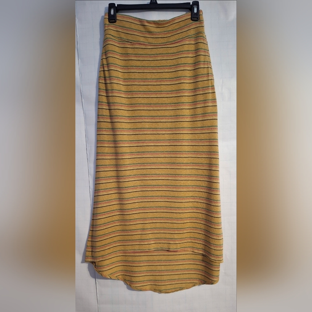 Prana Yellow Striped Pencil Skirt